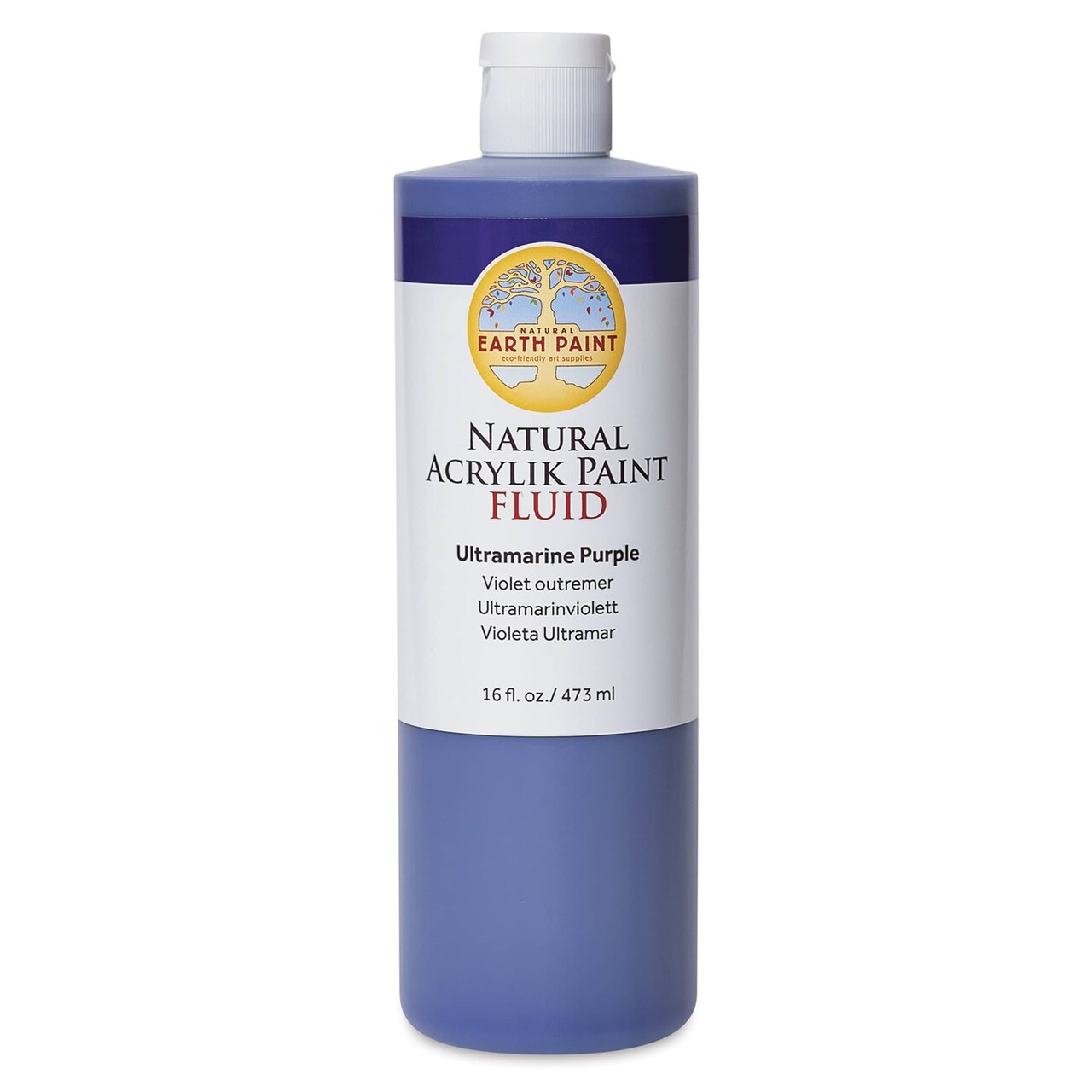 Natural Earth Paint Natural Fluid Acrylik Paint - Ultramarine Purple, 473 ml